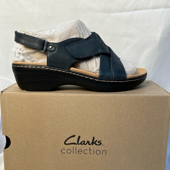 Clarks  Merliah Echo Leather Confort Wedge Sandals Size 11 super comfort - Picture 10 of 14